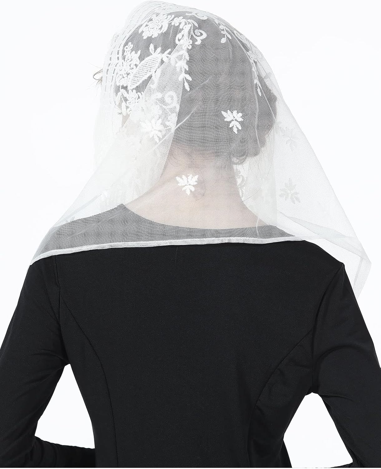 Kerk Kapel Sluier Kant Mantilla Formele Hoofdbedekking Sjaal Voor Vrouwen Latijnse Mis Katholieke Religieuze Ceremonie Communie Wit Zwart V99