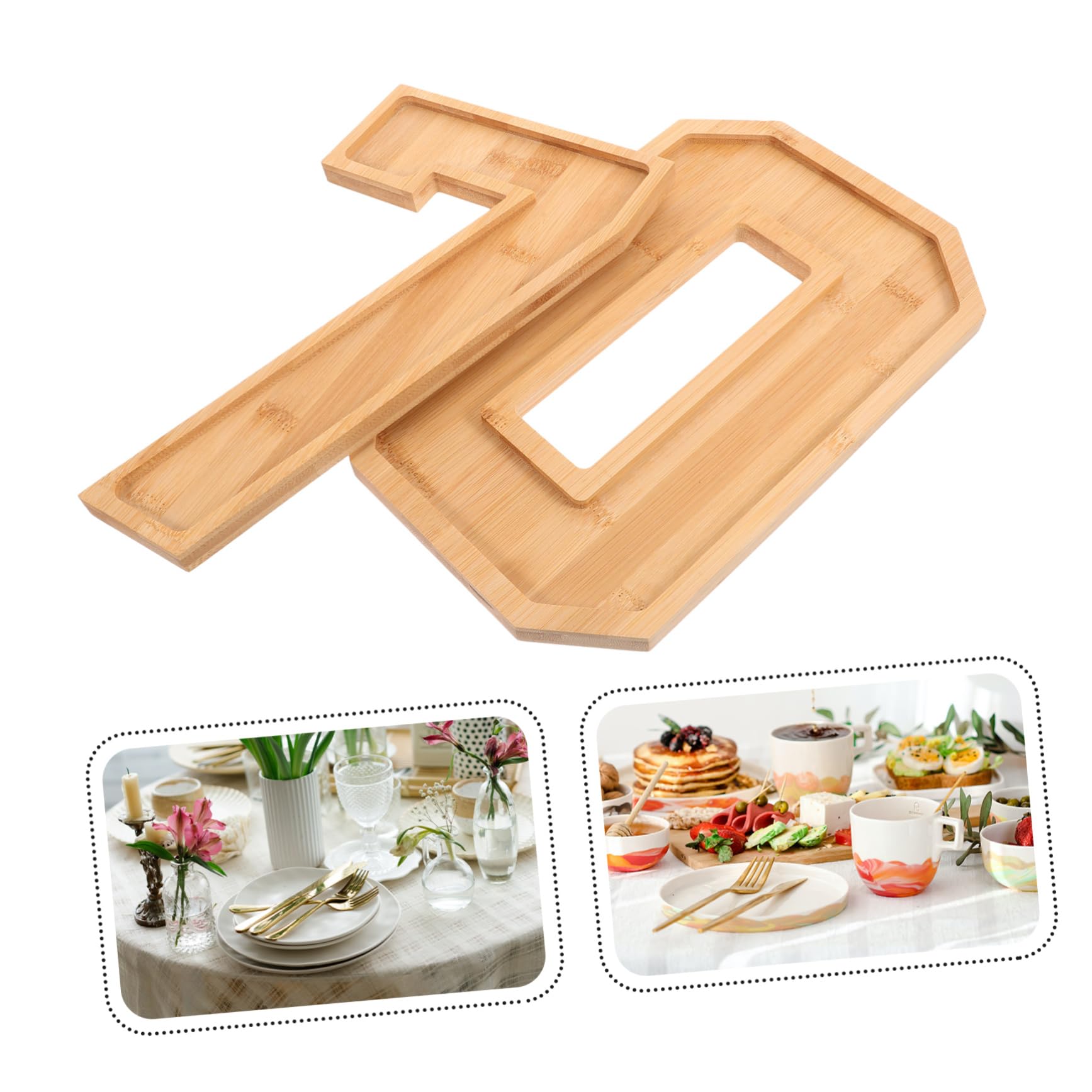Paletas de Madera Número Bandeja para Charcutería Números Bandeja de Madera para Servir Frutas Plato Forma de Almacenamiento para Bocadillos