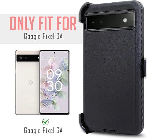 Miniatura 9 de 6goodeals Funda de doble capa a prueba de golpes de cuerpo completo con clip giratorio para cinturón y protector de pantalla integrado para Google