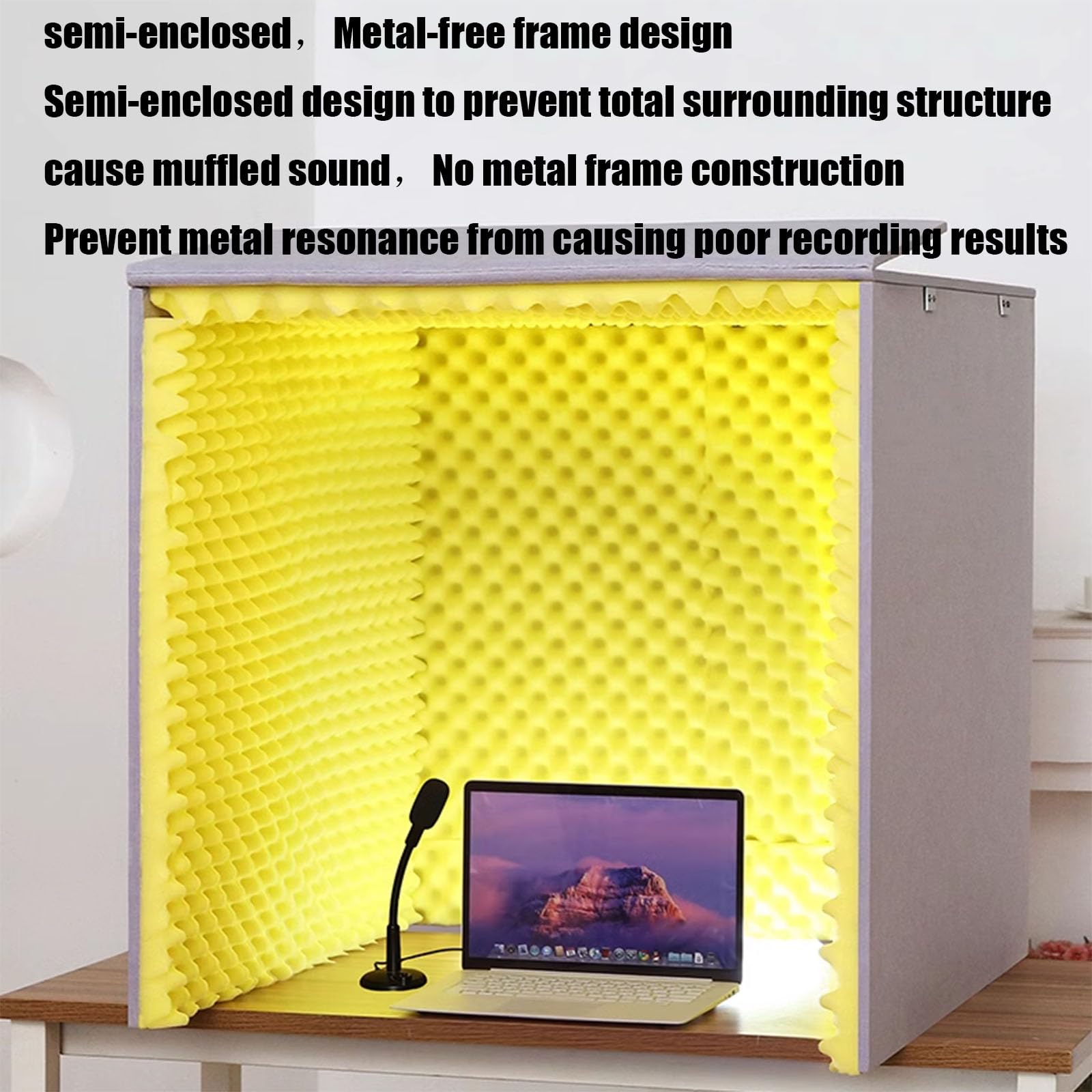 Cabina insonorizada portátil de Escritorio - Cabina Verde para grabación Vocal con cancelación de Ruido, Ideal para oficinas en casa y Estudios de grabación.