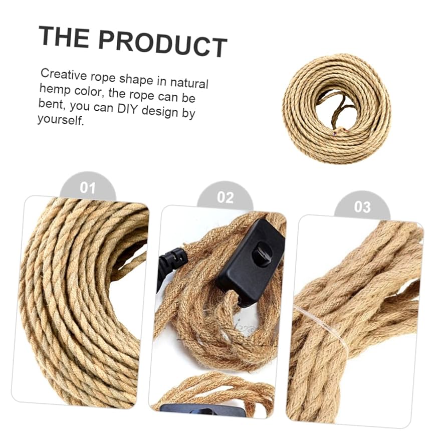 パーソナリティレストラン　レトロ　麻ロープシャンデリア 6灯　新品未使用品 パーソナリティレストラン レトロ 麻ロープシャンデリア 6灯