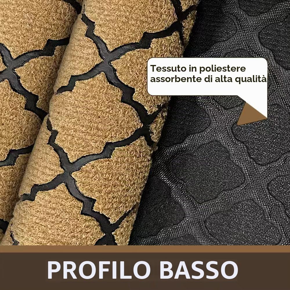 QingbeiRina Zerbino ingresso casa,Zerbino con Fondo Antiscivolo,44x75cm,tappeto ingresso interno e esterno,Tappeti antivegetativi,Colore: giallo-marrone