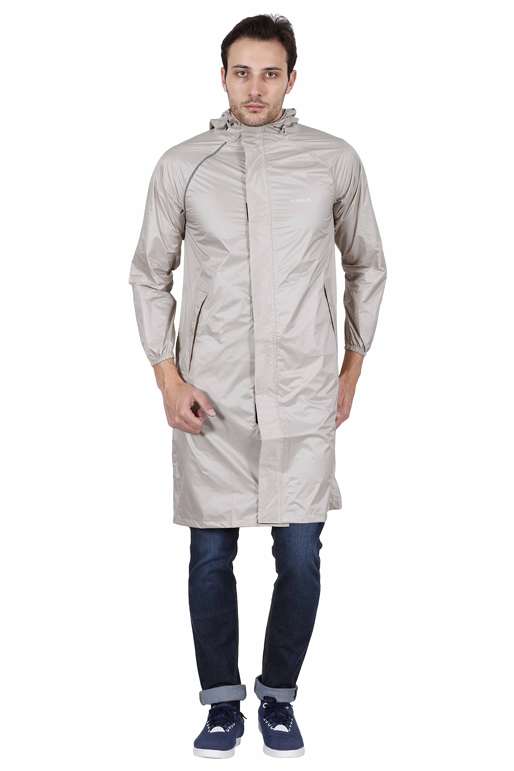 VersalisMen's Polyester Raincoat (Pick & Pack_Cream_Xx-Large)