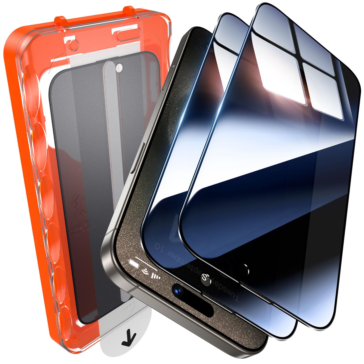 UniqueMe 2 Pack for iPhone 15 Pro Max Privacy Screen Protector