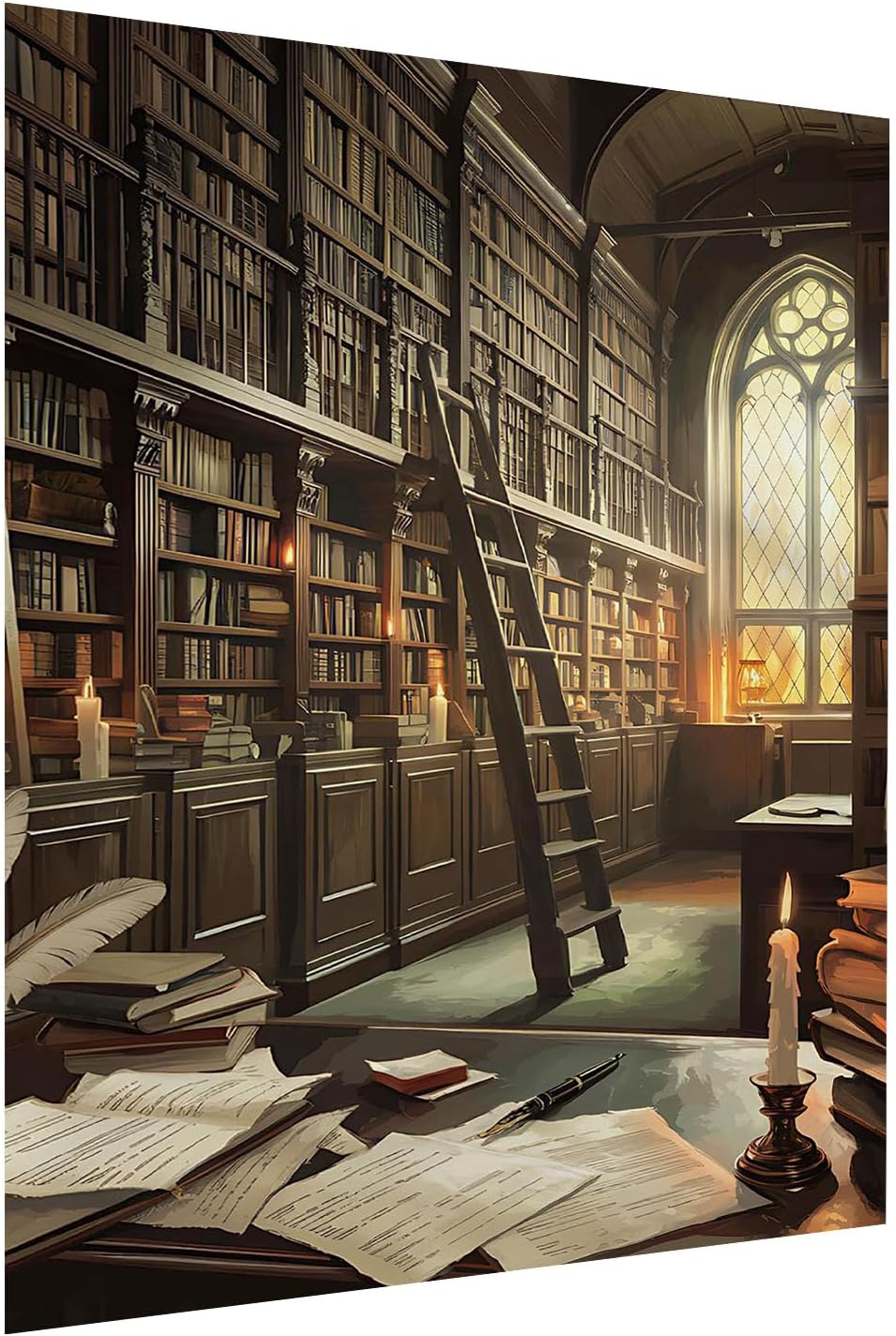 Vintage Library Wall Art, Dark Academia Print Poster, Gothic Literature Quote, Study Room Decor 24x36inch Unframed