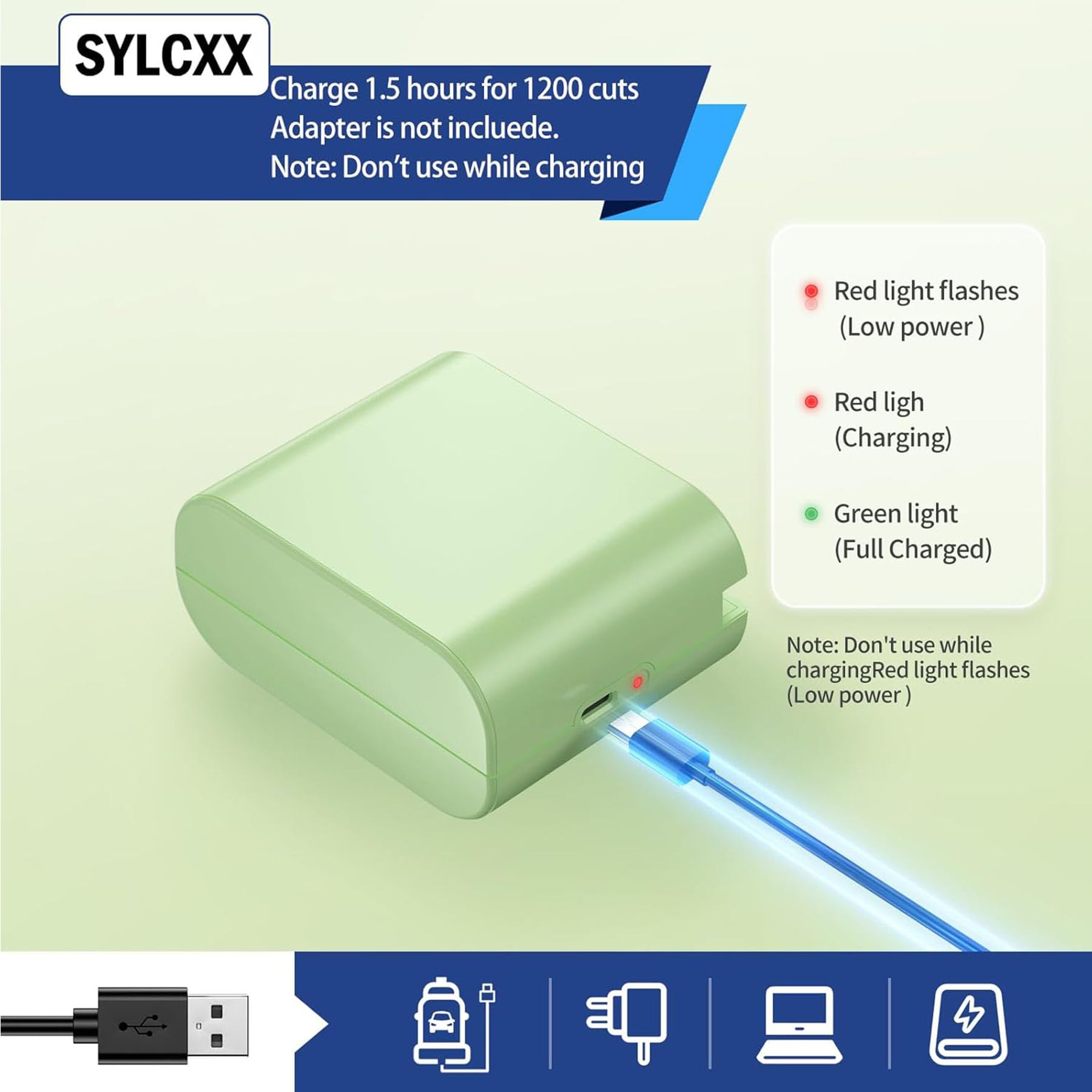 Ouvre-lettres électrique rechargeable avec charge de type C, découpeuse d'enveloppe pour bureau et maison, vert saga, design compact et portable