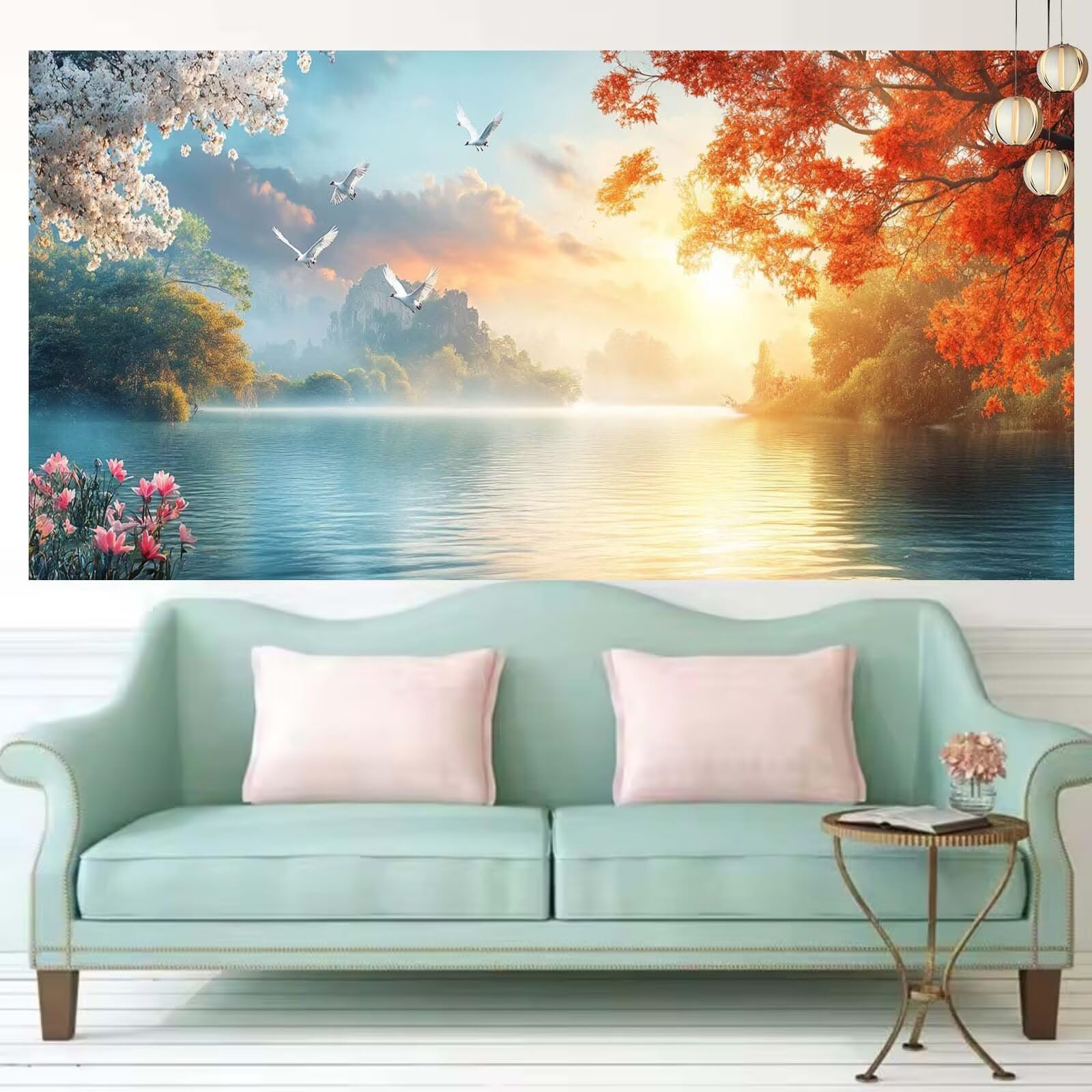 Diamond Painting Oiseaux grand format 60x150cm avec broderie diamant kit complet - 8