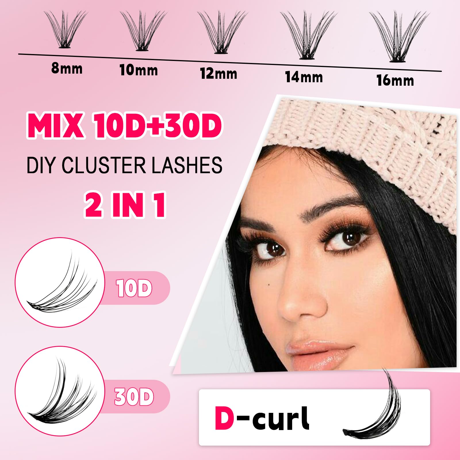 RITALASH Lash Extension Kit 400Pcs,DIY Individual Lashes Clusters Kit,Lash Bond And Seal,Lash Remover For Eyelashes Extensions (10D+30D Cluster Kit) - Image 3