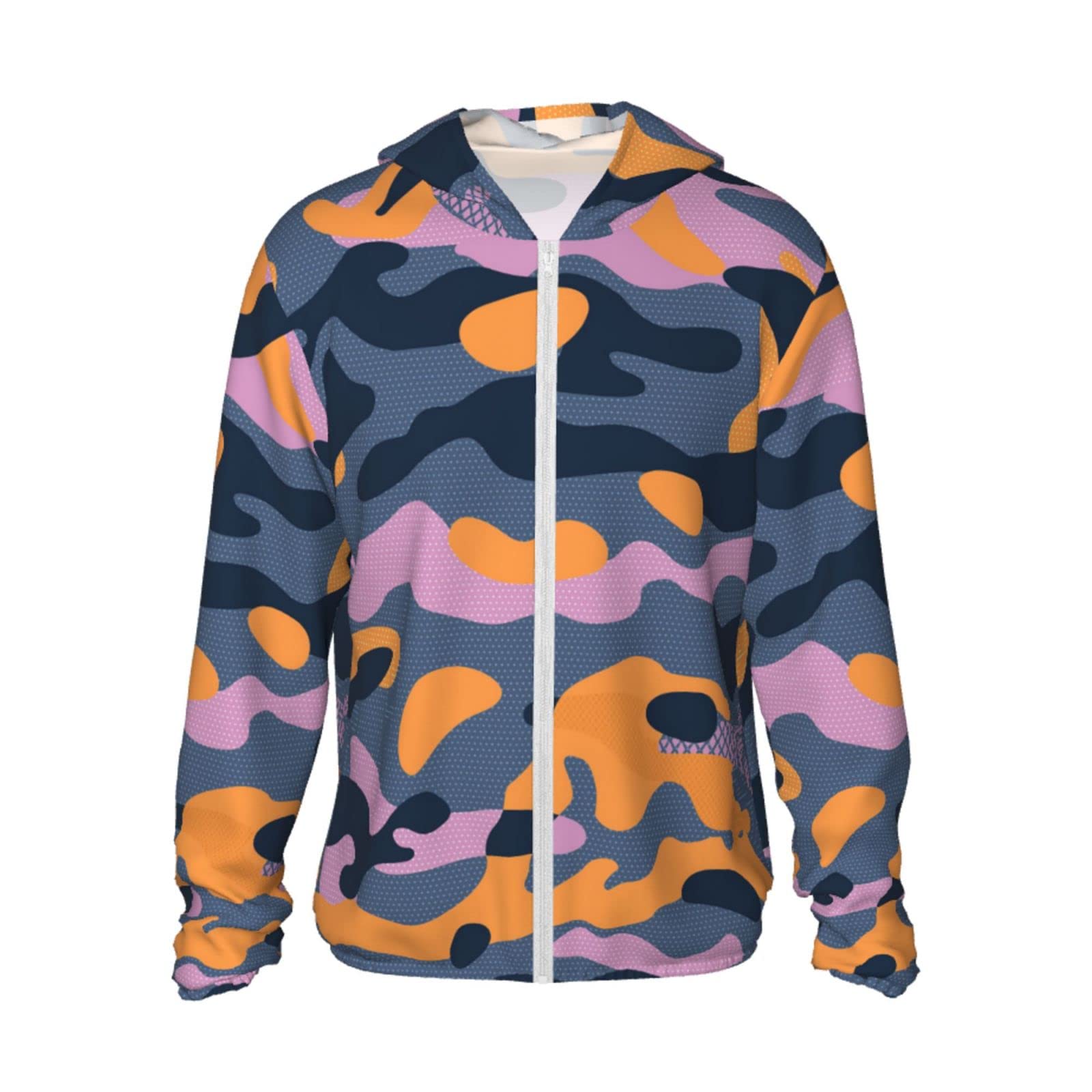 errtavt Camouflage Camo Sun Protection Hoodie Women's Long Sleeve Uv Shirts Jacket Hooded for Hiking Outdoor Small