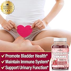 NEW AGE Cranberry Gummies Urinary Tract Health Gummies 1000mg - Supports Bladder, Kidney, UTI - Vegetarian (Cranberry 180 Gummies)