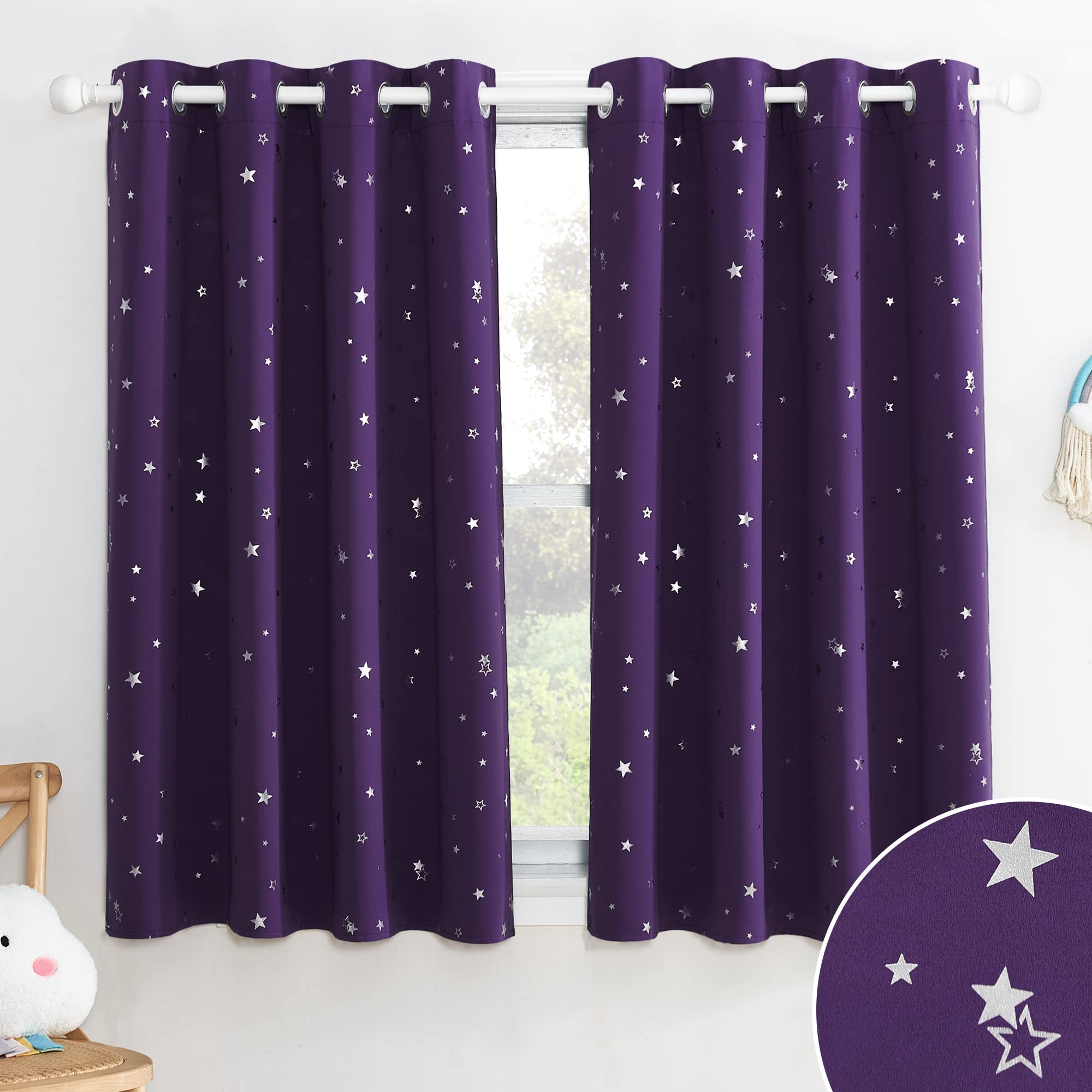 PONY DANCE Kids Blackout Curtains W66 x L54 - Image 2