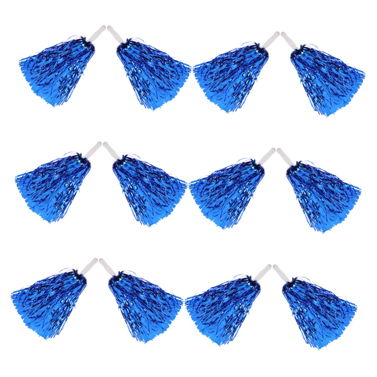 ibasenice Dazzling Metal Cheerleading Pom Poms 12 Pack for Sports Events Cheerleading Performances Team Building