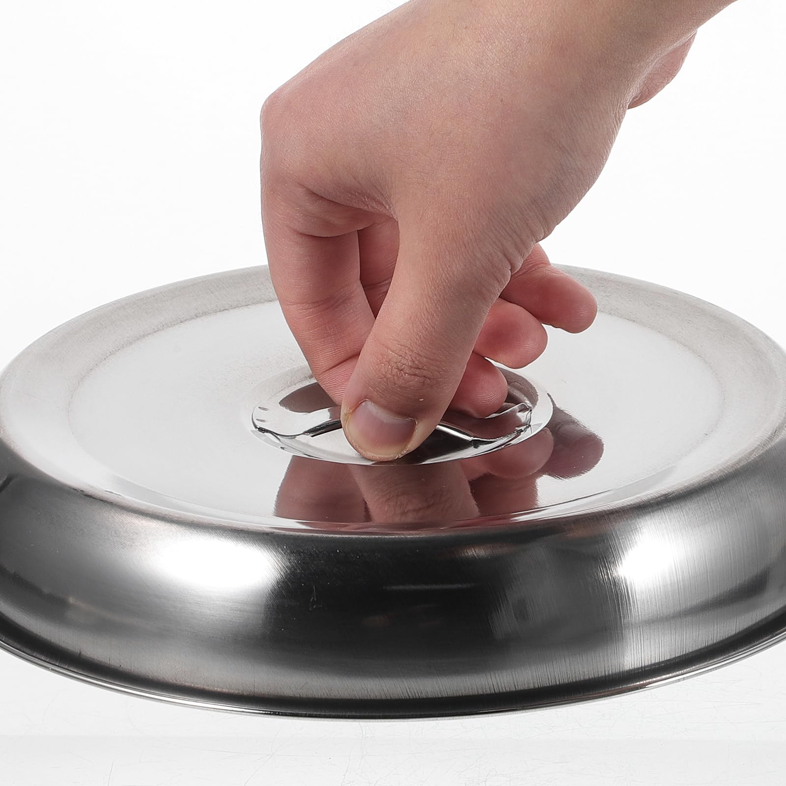 Cabilock 2 Piezas Cúpula De Acero Inoxidable para Bistec, Tapa Circular para Platos, Cúpula para Derretir Queso, Cubierta para Cocina Y Barbacoa, 20Cm