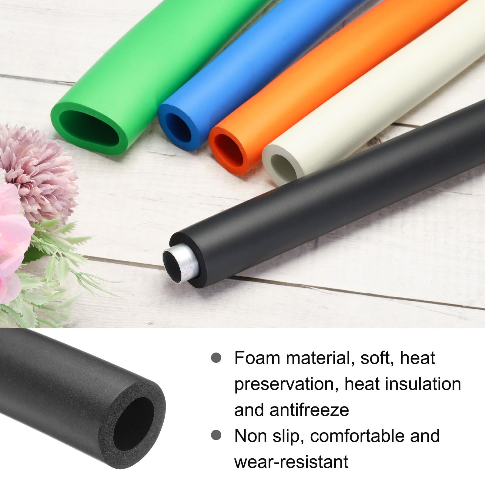 Rebower 18mm ID Pipe Insulation Tubing 6mm Thick Heat Preservation Foam Tube - Image 3