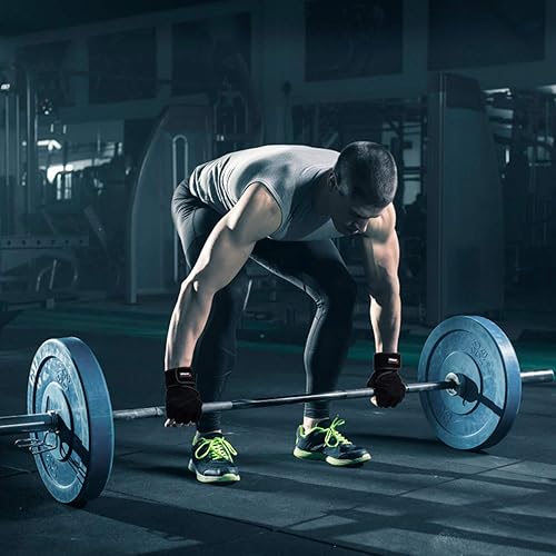 Miniatura 8 de Guantes de entrenamiento de gimnasio para levantamiento de pesas guantes de ejercicio acolchados Sportneer con soporte de envoltura de muñeca para