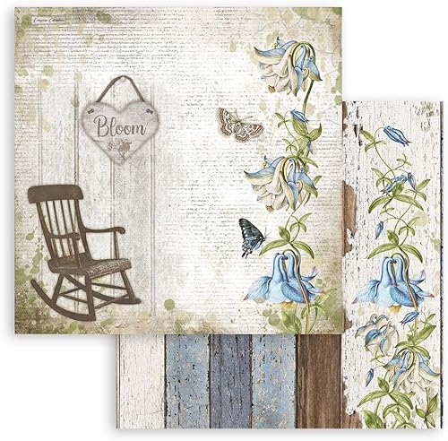 Miniatura 9 de STAMPERIA INTER, KFT PAD de papel de 8 x 8 pulgadas, 10 unidades HSE, 8 x 8 pulgadas, casa de jardín romántica, 10 diseños1 cada uno