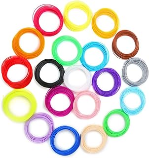 Recargas de Filamento de Caneta 3D de 20 Cores, Cada Cor 10 Metros, Recarga de Filamento PLA de Caneta 3D de 1,75 Mm para Arte e Crianças Compatível Com a Maioria das Canetas 3D