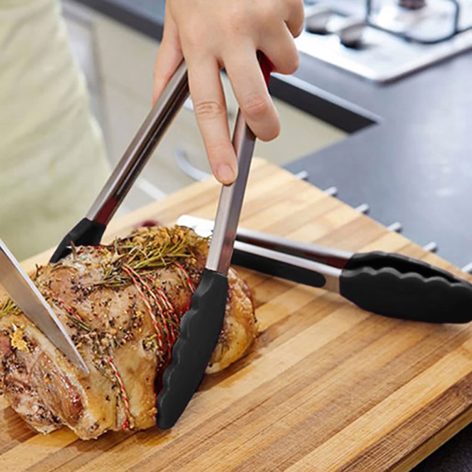 Grillzange, Mini-Grillzange, Lebensmittelzange, Edelstahl, Küchenzange, Silikon-Nylon, Kochklammer, BBQ-Salat-Werkzeug, Grill-Küchenzubehör, Zange