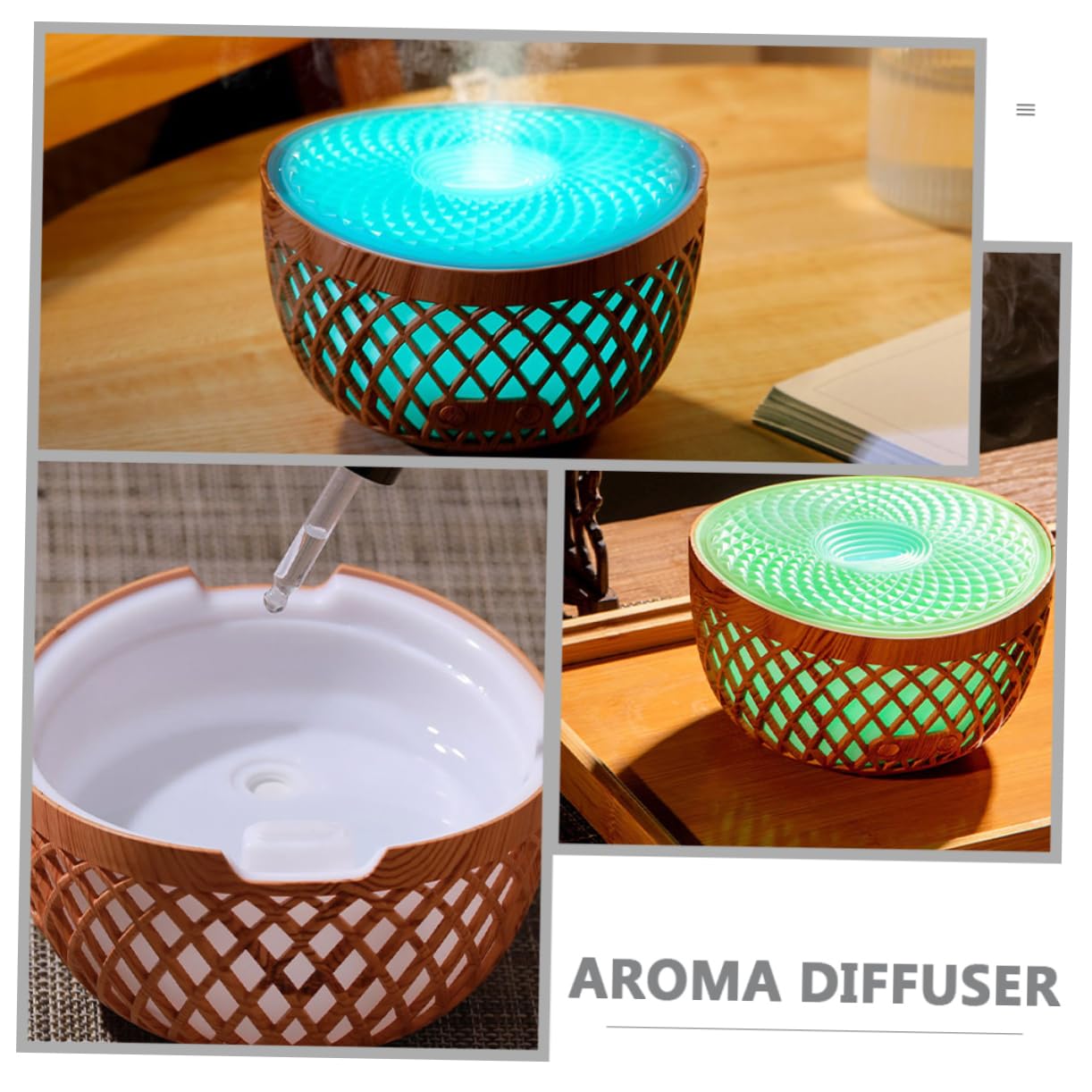 Difusor Aceites de 320ml de Esenciales Inalámbrico para Escritorio | Abs y Pp, Luz Nocturna, Decoración Sencilla, 2.4 Mhz, 5 V 2, para Oficina y Descanso
