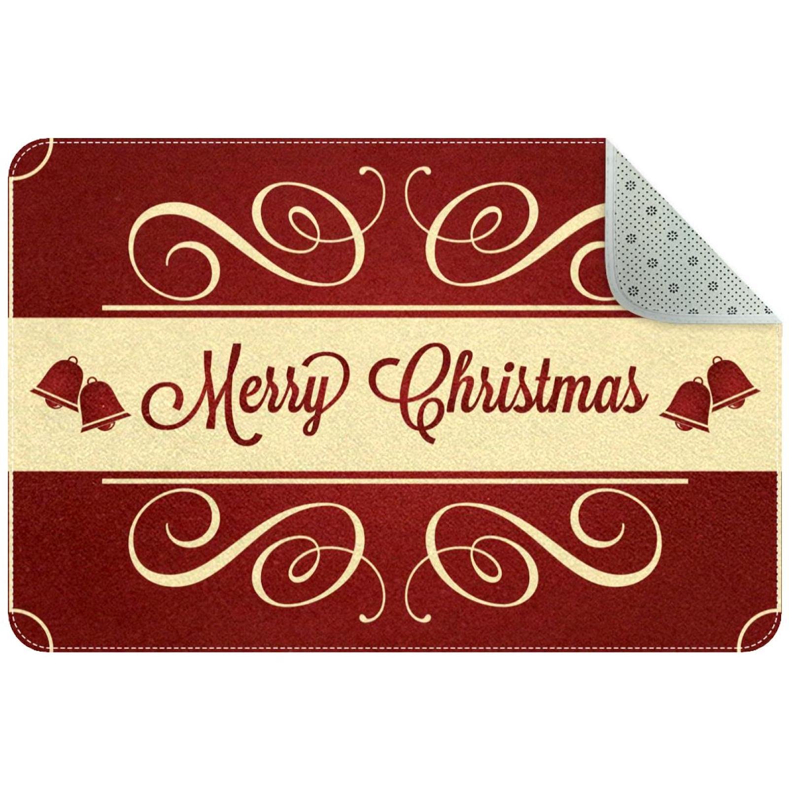 Paillasson Merry Christmas rouge ultra-durable pour une décoration de fête réussie