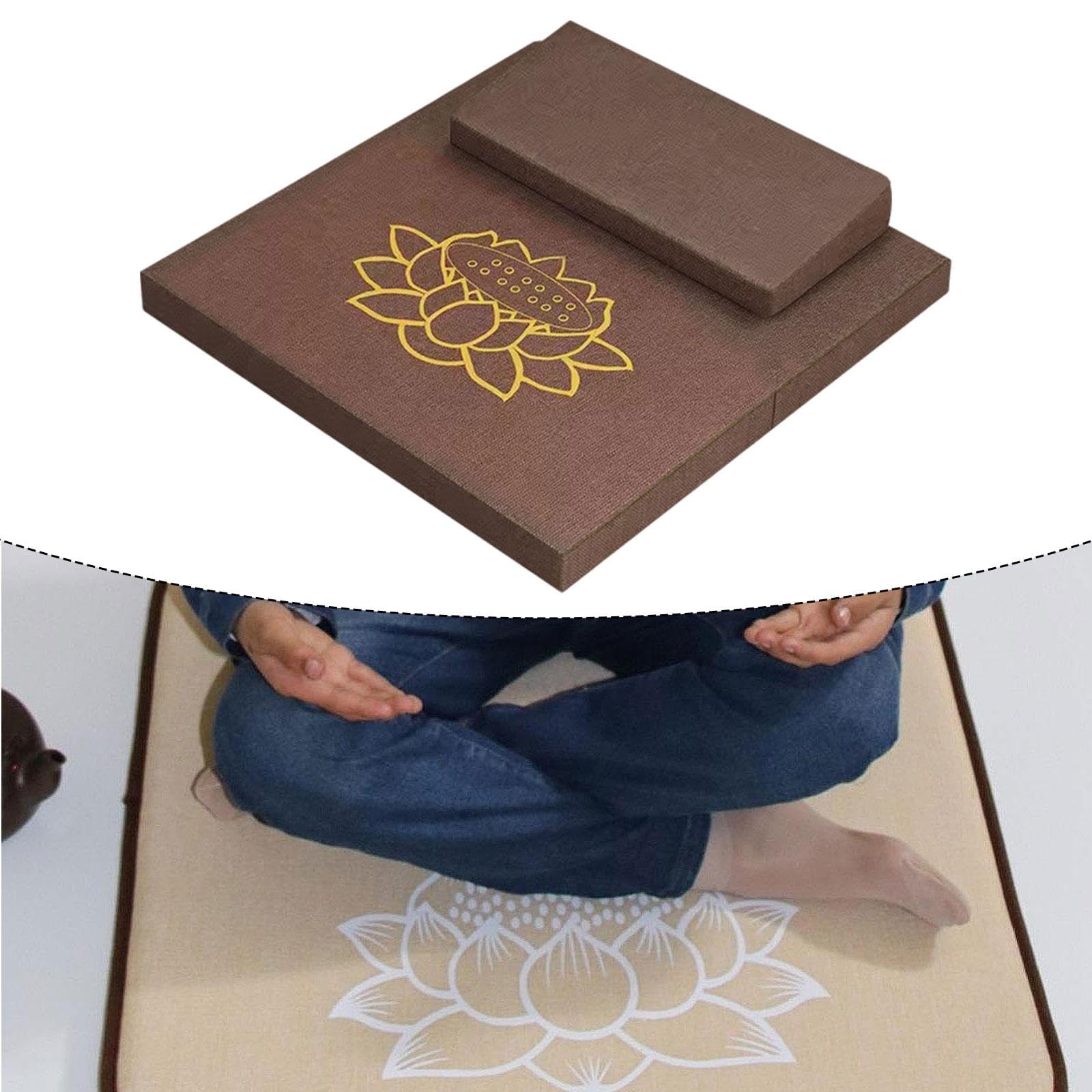 Cuscino da Pavimento Quadrato Realizzato in Lino Resistente Design Moderno Supporto per Meditazione E Portatile E Multifunzionale Adatto a