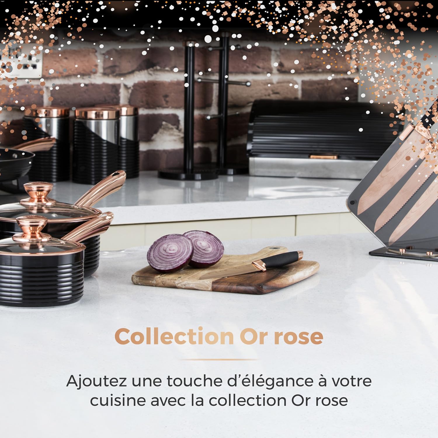 Tower T16019RG Infinity Mijoteuse Électrique - Mijoteuse - Poêle Électrique avec 3 Réglages de Chaleur et Fonction Maintien au Chaud - 6,5 L - 270 W - Noir et Or Rose