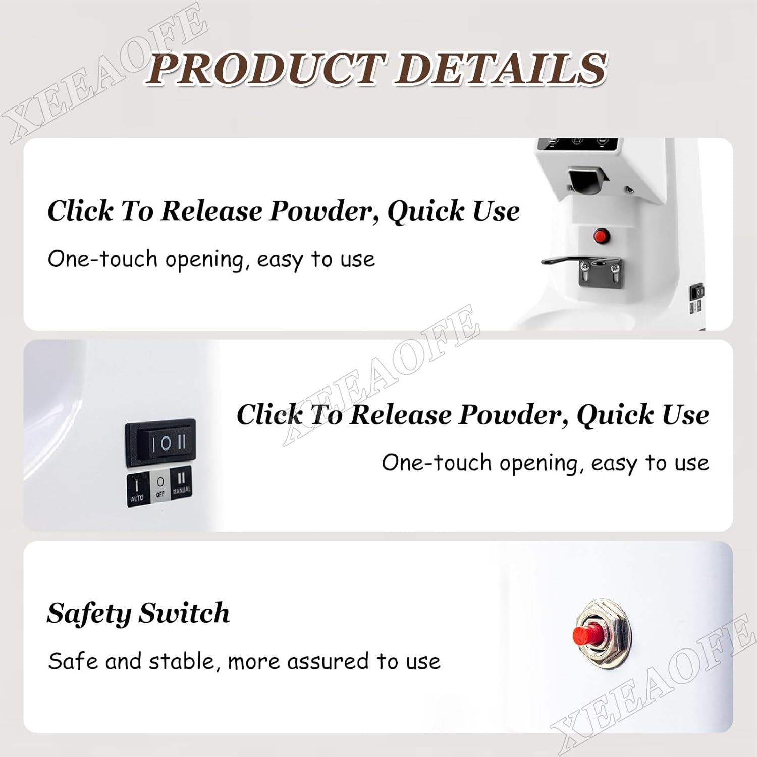 Commercial Coffee Grinder with Touching Screen, Coffee Bean Grinder, Infinite Adjustment 19 Grinding Settings Burr Coffee Grinders,White