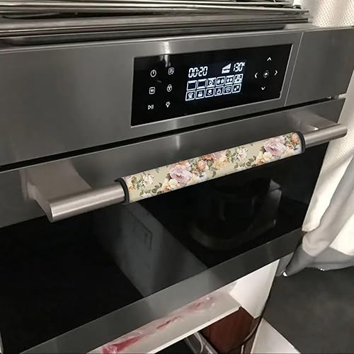 Miniatura 161 de Juego de 4 fundas protectoras de repuesto para manija de puerta de refrigerador con temática de té de la tarde para microondas, horno, refrigerador