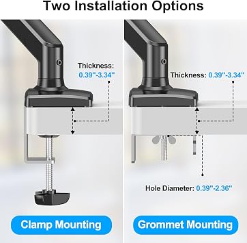 Laptop Stand Desk Mount, 2 in 1 Function, Gas Spring Arm Fits Max 17 Notebook and 32 Computer Screen, Single Monitor Mount with Laptop Tray, Holds up to 17.6lbs