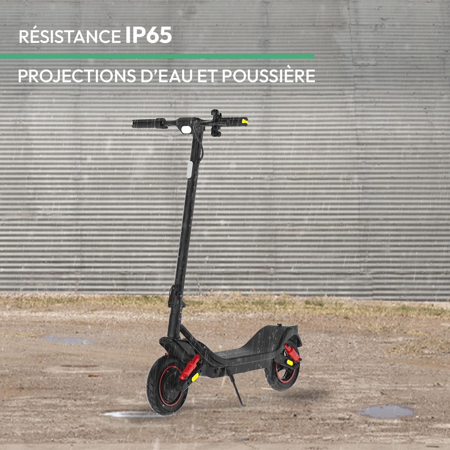 Wispeed - Airo V16 - Trottinette Électrique Adulte 10’’ - Autonomie 60 km - Moteur 400W - Vitesse 25 km/h - Frein à Disque - Écran LED - IP65 - Clignotants - Suspensions - Charge 120 kg