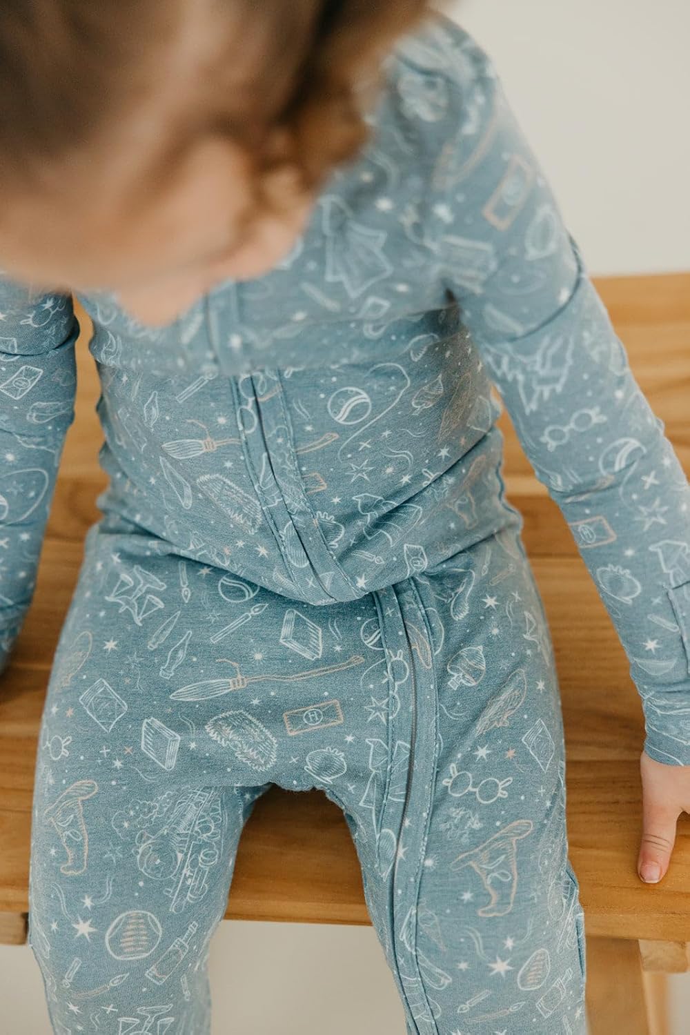 Copper Pearl Hogwarts Zip-Up Footie Baby Pajamas: Ultra-Soft Boys & Girls Pajamas, Premium Knit Fabric in Stylish Prints, Tag-Free with Two-Way Zipper, Newborn to 24 Months - Image 5