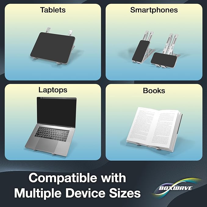 Soporte BoxWave Compacto Plegable Multiángulo Plateado para Laptop miniatura 8