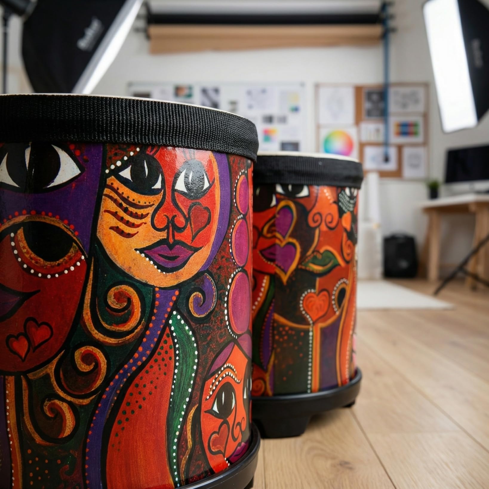Vaguelly Bongo educativo per bambini con bacchette, strumento a percussione manuale da 30,5 cm, per apprendimento musicale e feste