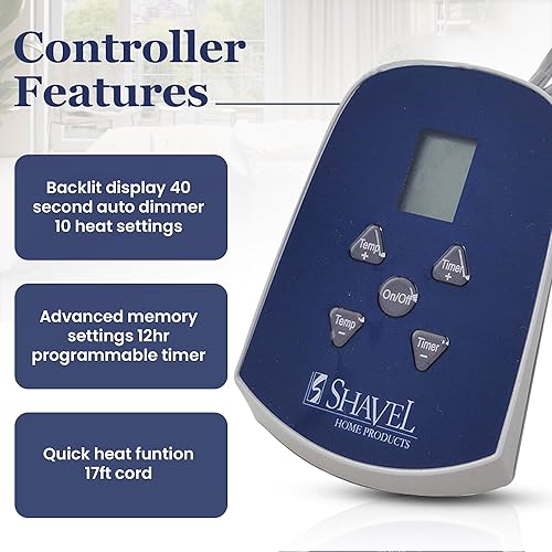 Miniatura 7 de Thermee Micro Flannel - Manta eléctrica térmica tamaño King con sherpa, lavar y secar a máquina, temporizador y apagado de seguridad, 100 pulgadas