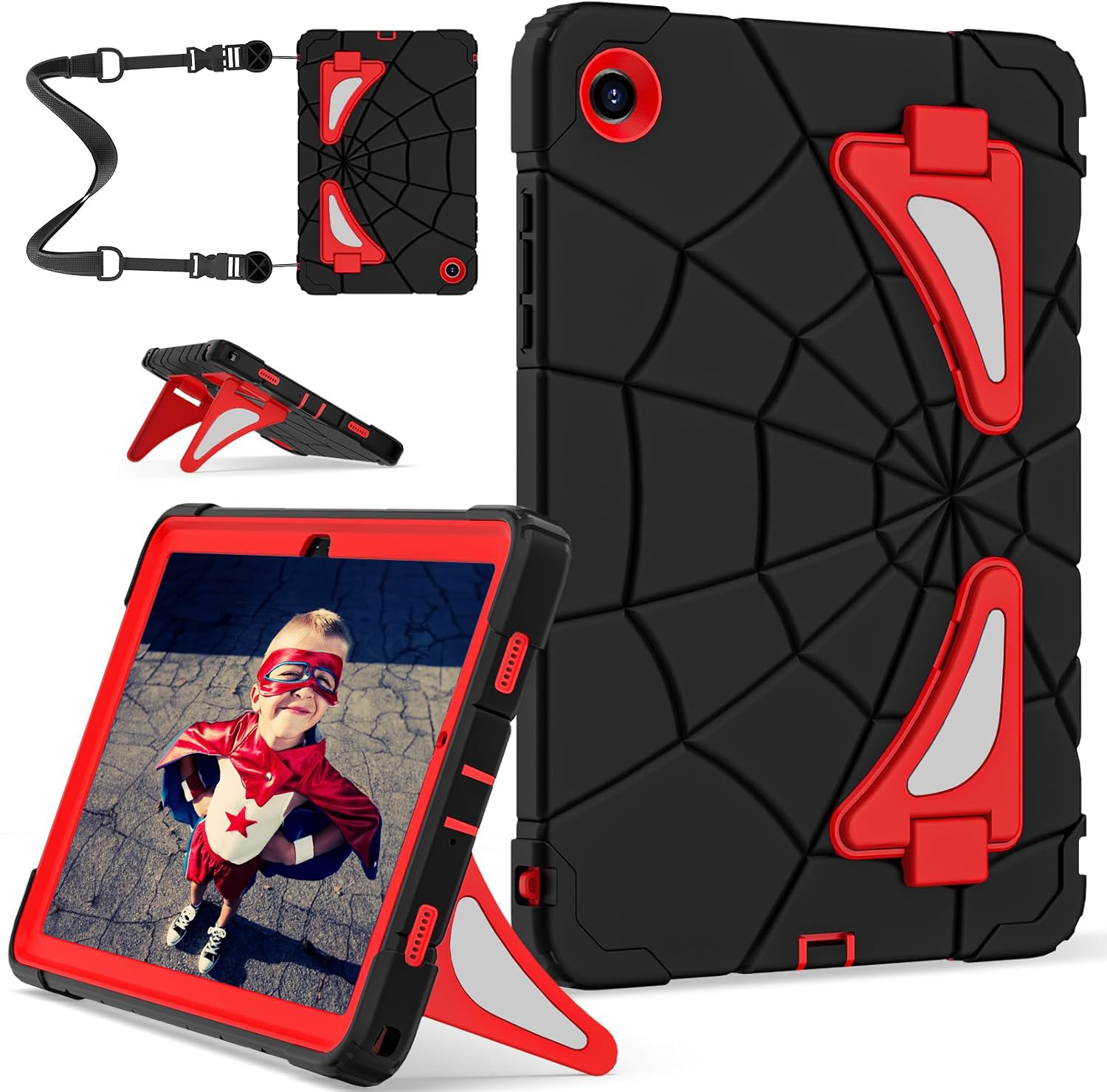 DreamerX for Samsung Galaxy Tab A11+ Plus/A9+ 11-Inch 2026/2024 Cute Case with Stand Shoulder Strap, Hybrid Shockproof Rugged Drop Protective Kids