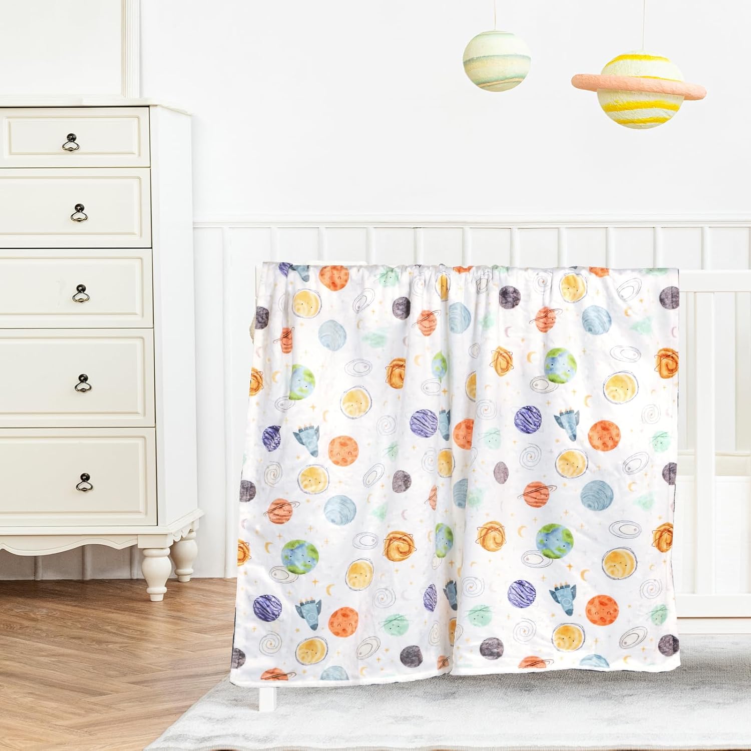 Baby Blankets for Boys Girls, Soft Minky Blankets with Double Layer Dotted Backing, Toddler Blanket for Nursery, Stroller, Toddler Bed, Car seat, Cute Planets - Image 7