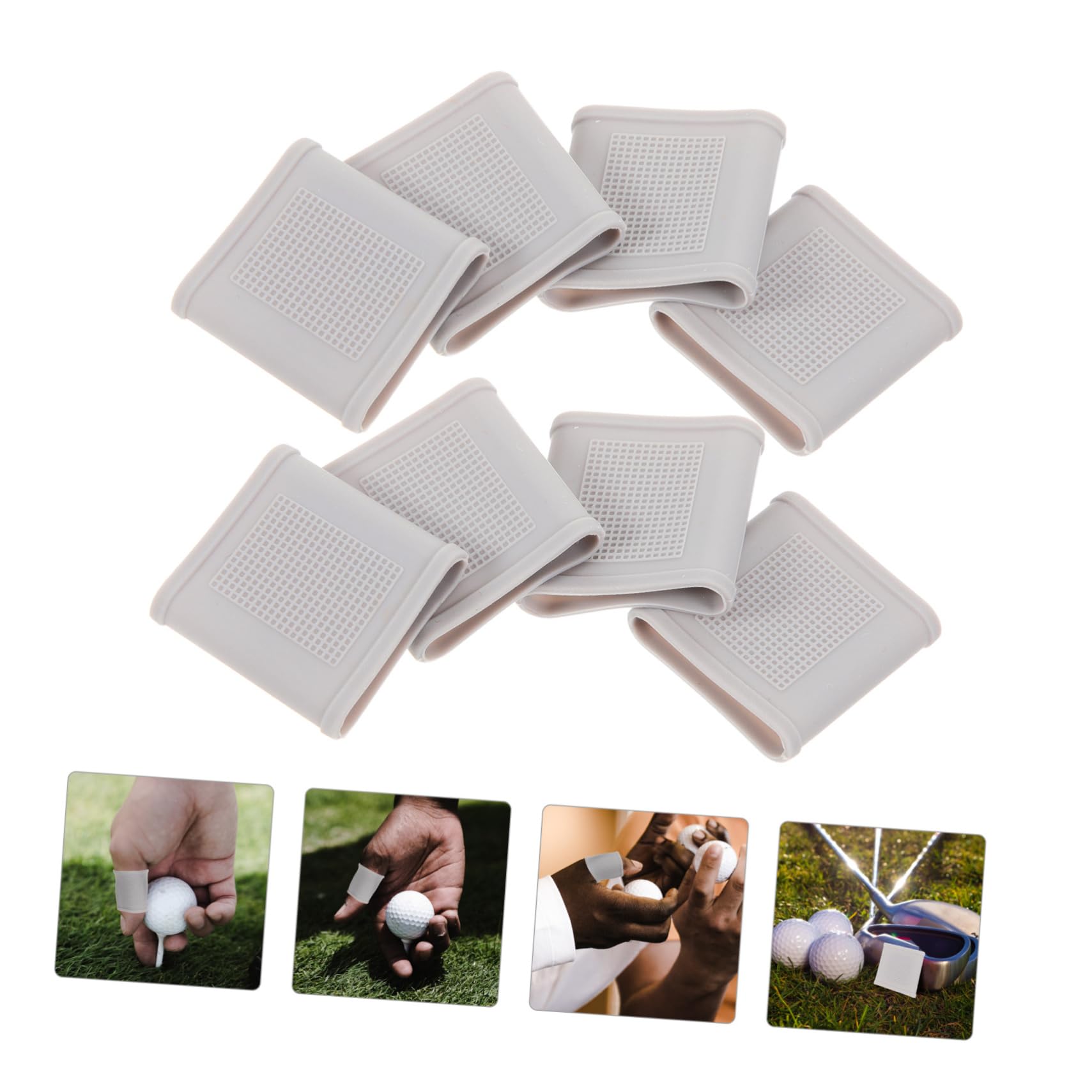 Gogogmee 8pcs Golf Finger Cover Golf Finger Finger Sleeve Gel Finger Cots Sport Finger Non- Finger Protector Golf Finger Band Sport Tape Golf Supplies Grey