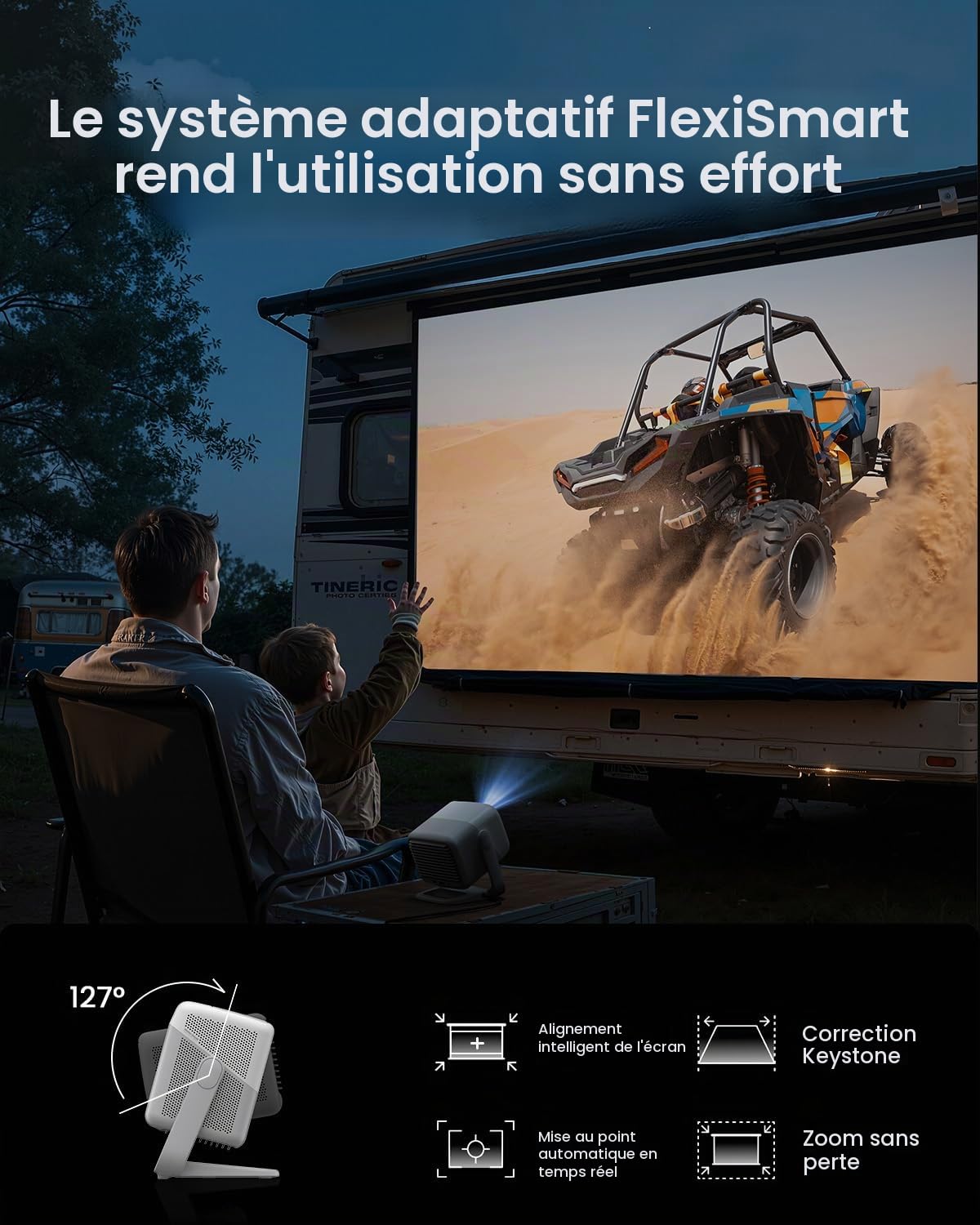 JMGO New N1S 4K Mini Videoprojecteur, Triple Laser, 1700 ISO Lumens, GTV