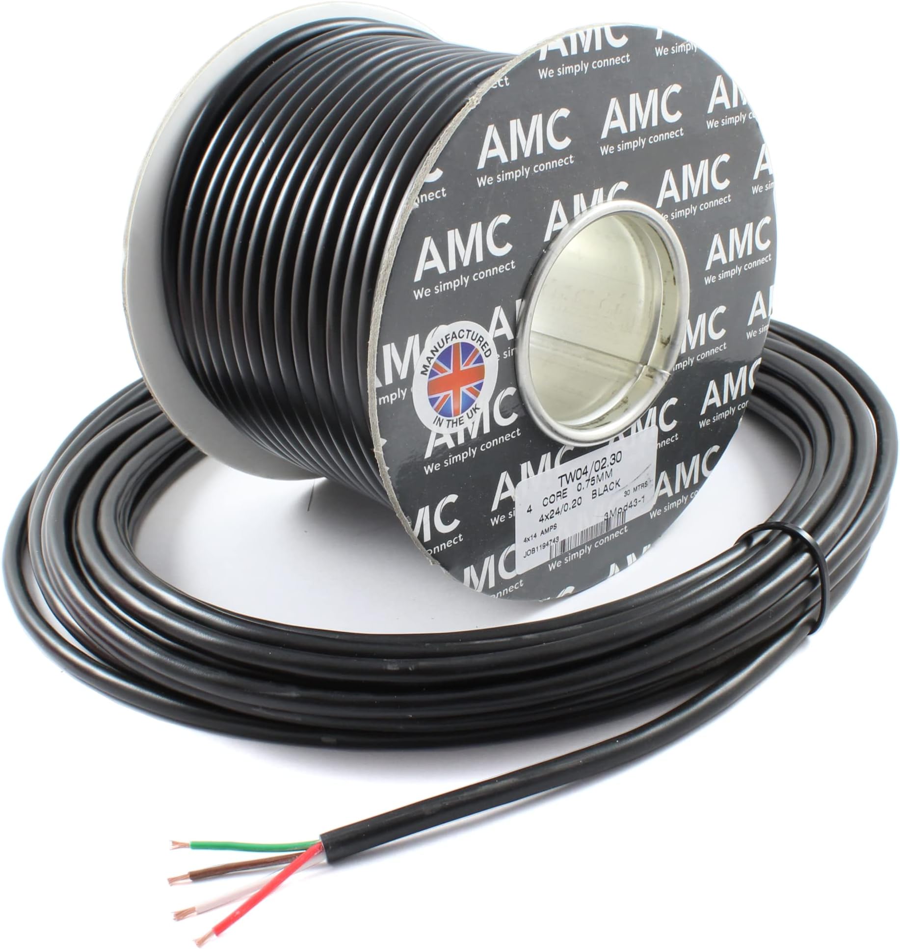 4 Core Cable 12v 24v Thin Wall Wire *14 AMP Rated* Trailer LED Lights (5M)
