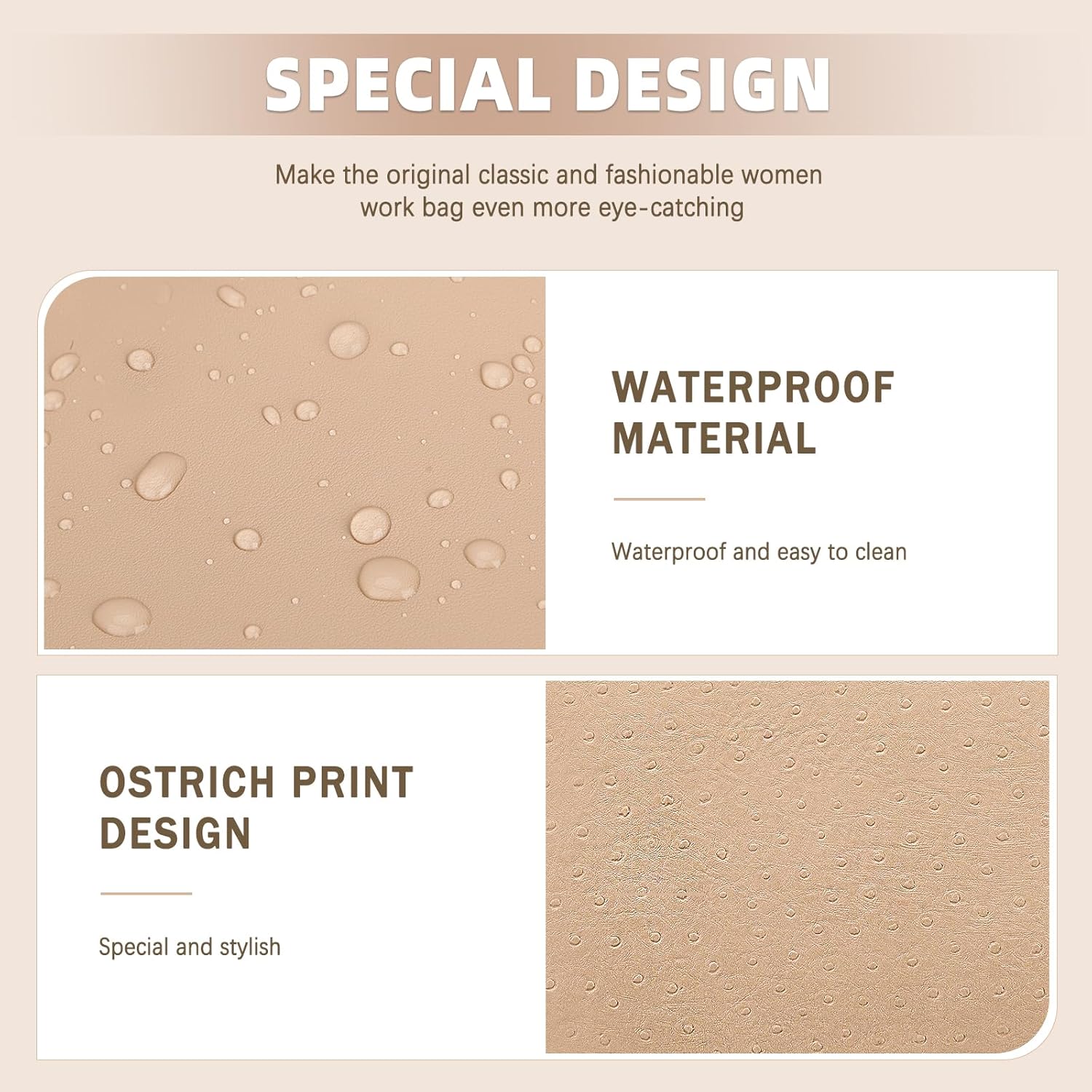 BOLOSTA Laptop Bag for Women 15.6 inch Work Tote Bags for Women Large Waterproof Leather Computer Bag with Clutch Purse