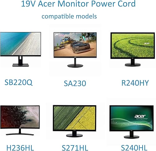 Miniatura 2 de Cable de alimentación de 19 V para Acer Monitor R240HY SB220Q SA230 S231HL S232HL H236HL S202HL S230HL S240HL S220HQL S271HL S241HL G246HL G276HL