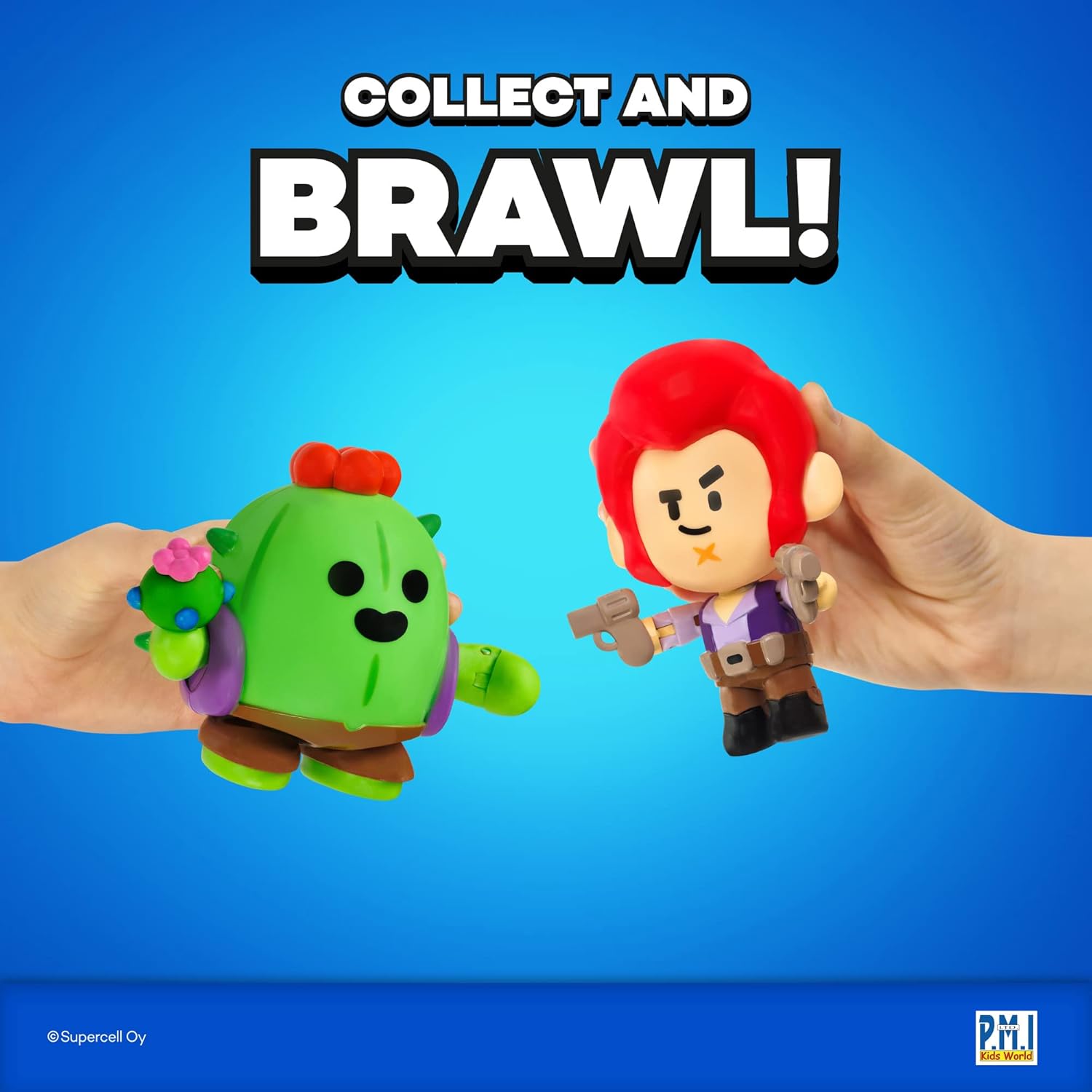 P.M.I. Brawl Stars Action Figures | 2-Pack Articulated Toys with Movable Arms & Legs | Includes Leon & Spike or Bo & Crow (Random) | 4.5" Official Licensed Collectibles for Gamers & Fans