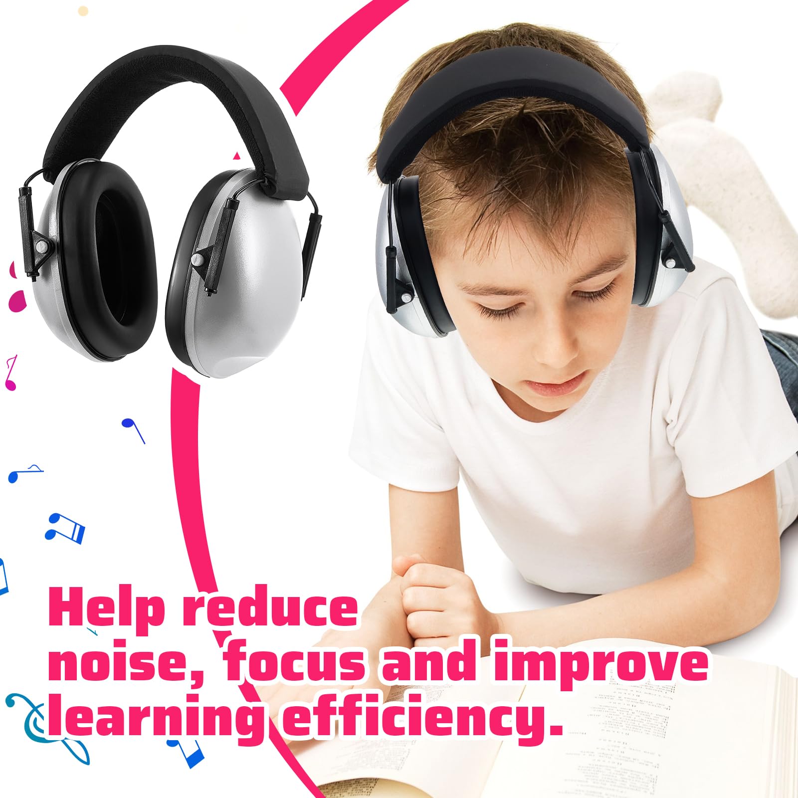 Amylove Auriculares de protección auditiva para niños, reducción de ruido, cancelación de ruido, protección auditiva de 27 dB