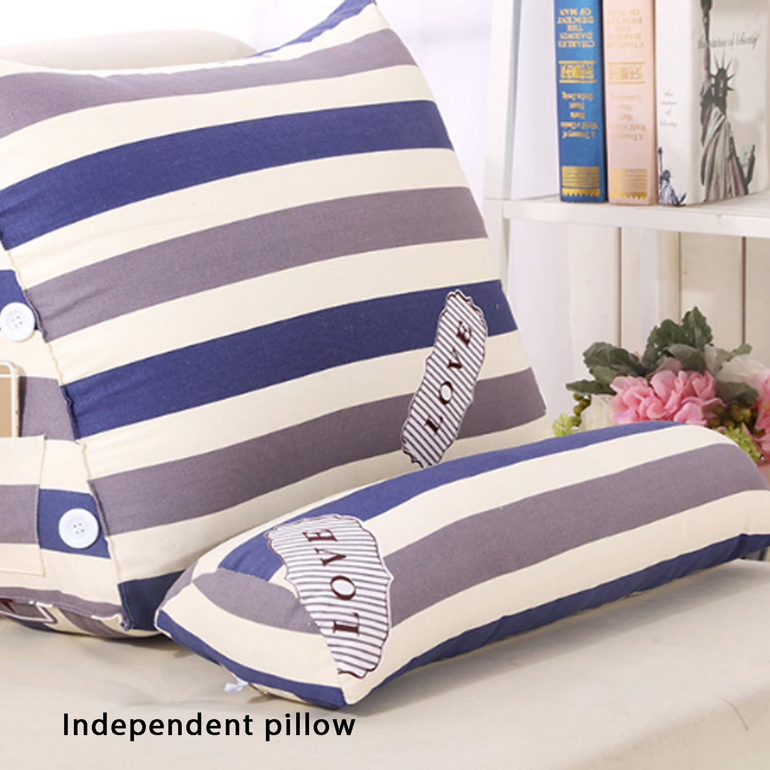 Almohada ortopédica de apoyo lumbar – Almohada de cuña de cama para leer, almohadas triangulares de descanso, refuerzo de elevación de piernas, cojín de espalda inclinado para todas las edades para