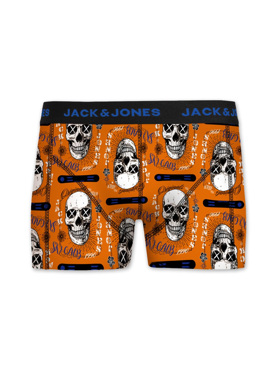 JACK & JONES 12204864 - Confezione di 5 mutande boxer da uomo, colore bianco, nero, blu e grigio, L