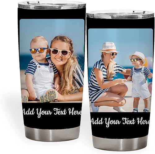 Vasos de café personalizados, taza de café personalizada, tazas personalizadas con imagen, regalos con fotos personalizados para mamá, acero