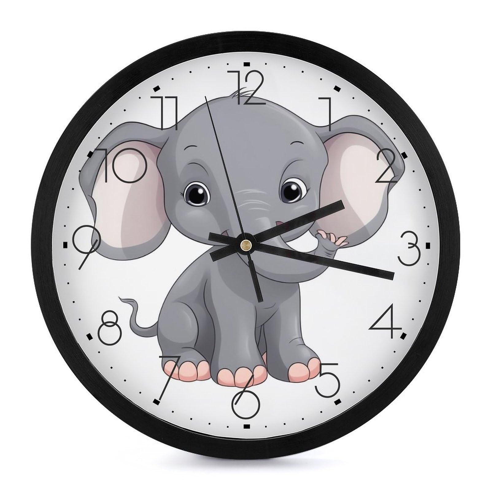 Horloge murale dessin animé éléphant pour chambre et salon