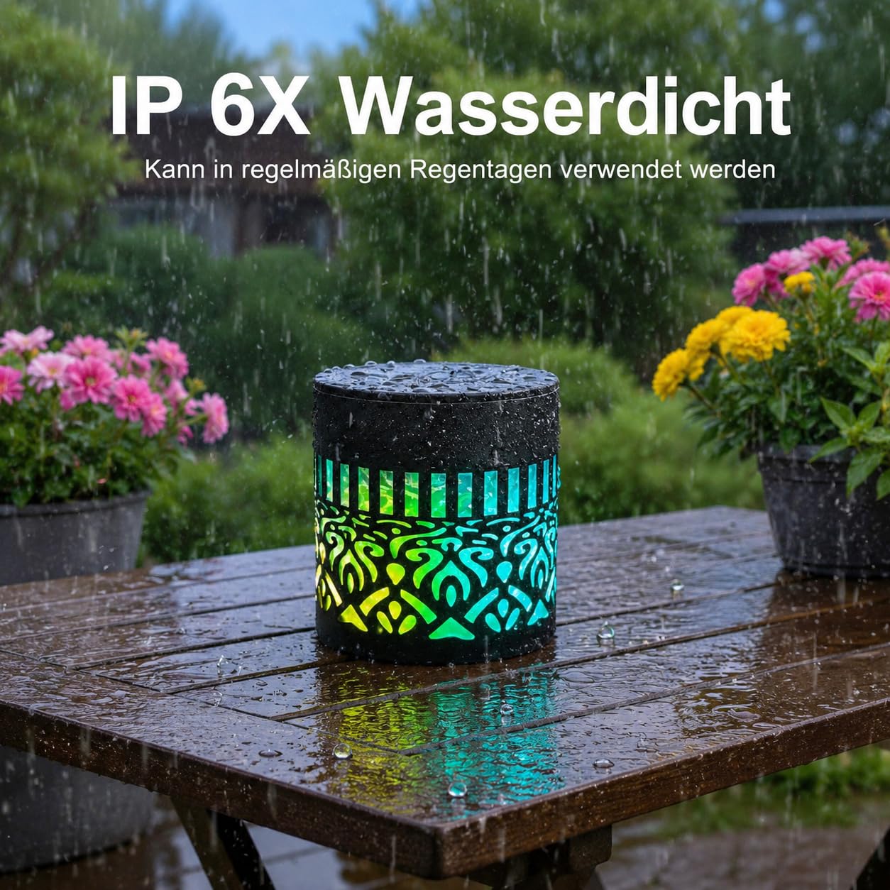2 Stück Solar Wandleuchten,Lampe Outdoor mit 7 Farbwechsel,Dekorative Projektionslampe für Garten Terrasse Hof und Weg, Solarleuchten für Außenbereich (Halbkreisförmig)