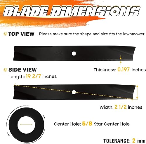 Miniatura 4 de Cuchillas cortacésped de 38" para Toro 14-4889 14-7799 79-1720 79-3060 79-3061 79-3061-03 88-5140-03 16-38XL 16-38HXL 16-38HXLE 16-38HXLE 16-38HXLE
