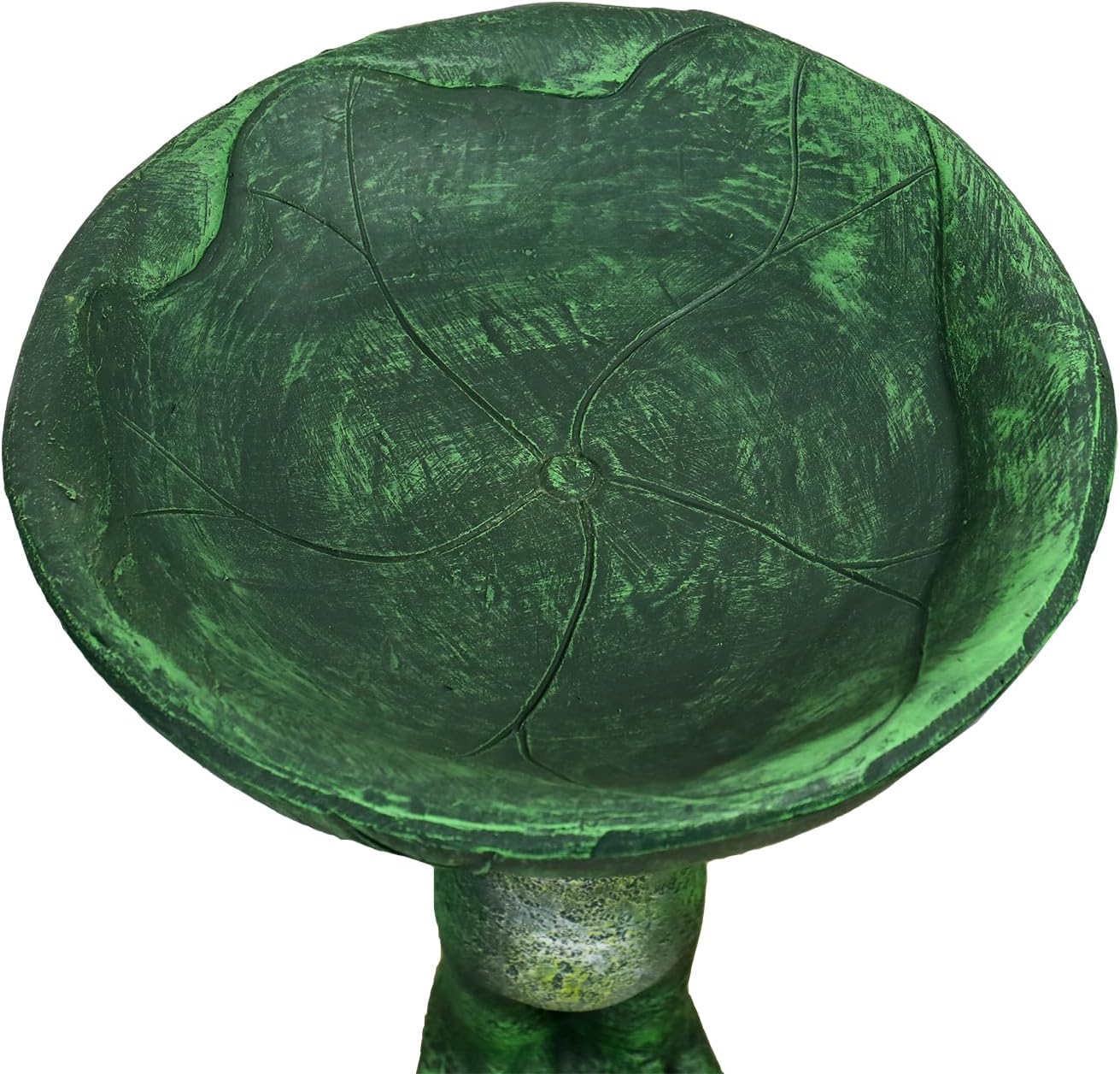 Frog Bird Bath for Outdoors - 25” Tall Garden Birdbath with Lotus Leaf Bowl, Cute Frog Statue Pedestal Decorative Outdoor Bird Bath Feeder for Patio Yard Lawn Backyard Decor